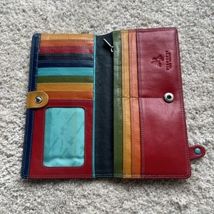 Visconti Leder Rainbow Collection Geldbörse Druckknopf Style mit Reißverschlusstaschen - Bild 1 von 5