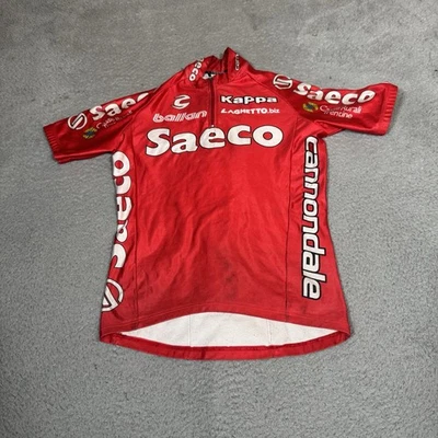 Cannondale Saeco Jersey Mens Medium Red 1/4 Zip Pro Cycling Team Cannondale — 第 1/4 张图片