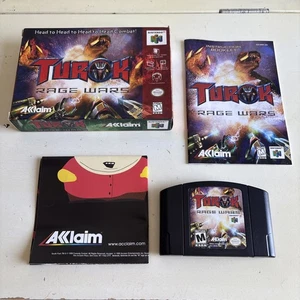 Turok Rage Wars Nintendo 64 N64 Spiel Cartridge Anleitung Box Poster FUNKTIONIERT - Bild 1 von 14