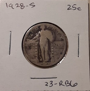 1928-S Standing Liberty Quarter San Francisco Mint 90% Silver 25c coin (#23-RB6) - Picture 1 of 3