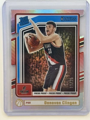 2024-25 DONOVAN CLINGAN /25 PANINI DONRUSS PRESS PROOF DIE-CUT ROOKIE RC  SSP - Image 1 of 2