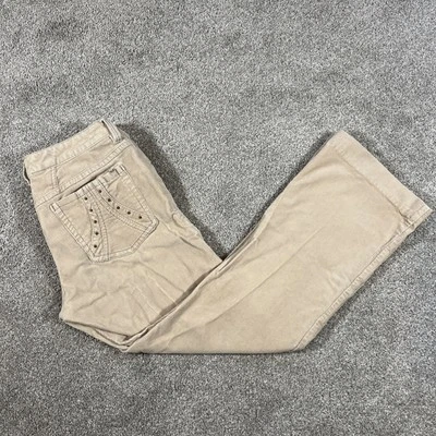 Vintage Union Bay Flare Bootcut Corduroy Pants Womens 13 Khaki Hipster Punk Y2K - Image 1 of 4