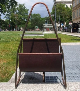 Old 1950s NEWSPAPER / Magazine RACK Holder Paper Carl AUBOCK Vienna Auböck - Picture 1 of 14