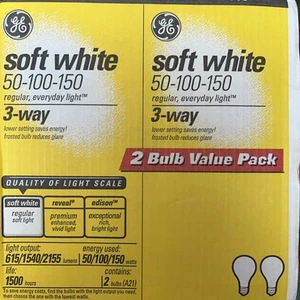 Vintage New Old Stock GE Soft White 3 Way Light Bulb 50-100-150 Energy Saving P5 - Picture 1 of 2