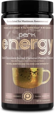 Pretzel de caramelo salgado chocolate amargo original Perk Energy (20 porções) - Imagem 1 de 4