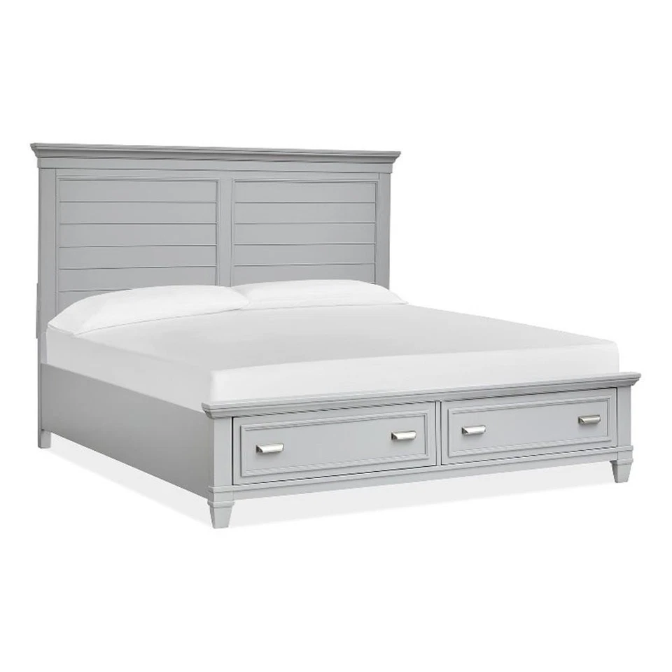 Magnussen Home Charleston Harbor Gray King Grey Panel Storage Bed Foto 1 de 1