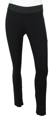 DOLCE & GABBANA Negro Elástico Tejido Cremallera Tobillo tiro medio Leggings Pantalones 40 Foto 1 de 4
