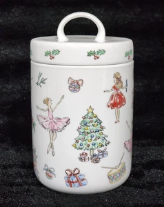Grace Teaware Nutcracker Ballet Canister Treat Jar 6x4" Porcelain Christmas CUTE - Picture 1 of 8