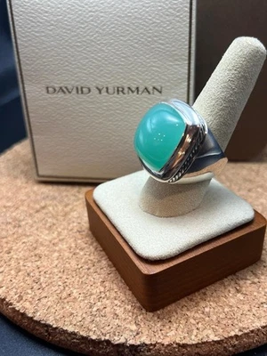 Autêntico anel de calcedônia aquática David Yurman Albion tamanho 8 - Imagem 1 de 4