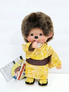 Monchhichi Sekiguchi 8"H Kimono Dorado Niño Yukata Conjunto Japonés Mono Muñeca - Imagen 1 de 7