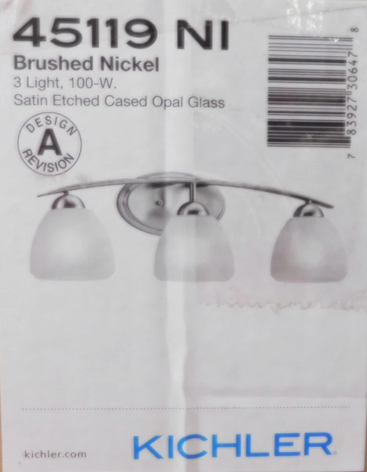 Kichler Lighting Calleigh 3 Light Bath Vanity in Brushed Nickel 45119NI