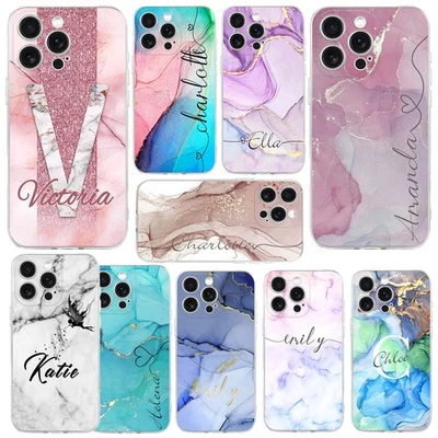 Funda de Teléfono Flexible para iPhone 17 14 15 16 Pro Max 16e Personalizada Cubierta de Mármol Foto 1 de 4