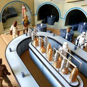 CUSTOM MOS EISLEY CANTINA (Hälfte) FÜR 3,75 Zoll (1:18) Figuren Diorama - Bild 1 von 17