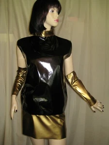 Lackbluse Herrenbluse Lack kurzarm Reißverschluß Übergröße - Picture 1 of 2