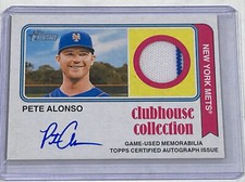 2023 Topps Heritage PETE ALONSO Clubhouse Collection Relic Autograph 10/25 Mets