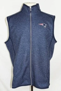 New Mens Cutter & Buck Heather Navy Mainsail Knit Sweater Vest L nwt NE PATRIOTS - Picture 1 of 4