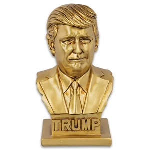President Donald Trump Bust | Metallic Gold Polyresin Collectible Statue - Picture 1 of 4