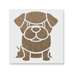 Cartoon Pug Stencil - Pet Stencil, Dog Decor, Dog Stencil, Dog Craft - Picture 1 of 4