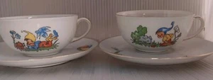 4 Pc. Tea Cup Saucers Child Elf Whimsical Porzellanfabrik Arzberg Germany - Picture 1 of 15