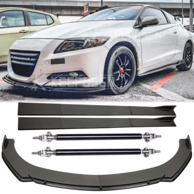 Alerón labial de parachoques delantero de carbono/falda lateral/varillas de puntal para Honda CR-Z 2011-2016 Foto 1 de 4