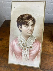C.1890 FRANCES CLEVELAND Lady of the White House ~ Litho on Board 13 1/2" x 7" - Picture 1 of 5