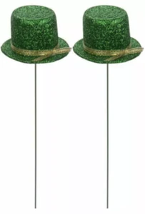 Sombrero verde brillo selección día de San Patricio manualidades de temporada suministros de fiesta 2 unidades - Imagen 1 de 1