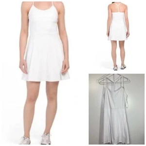 Tommy Bahama Racquet & Paddle Dress Built-in Bodysuit Shorts White Medium NEW! - Picture 1 of 10