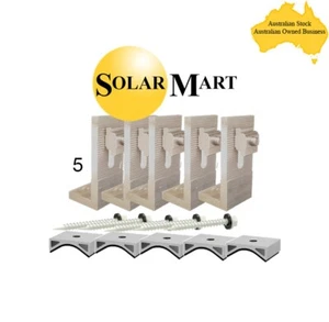 Clenergy Solar Panel L Feet Solar Mount - Suit Corro Tin Roof x 5 With Adapters - Picture 1 of 2