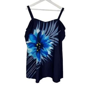 Avenue Swim Dress Size 22 Blue Floral Design - Picture 1 of 6