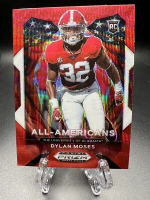 2021 Panini Prizm Draft Picks Dylan Moses All-Americans Red Wave Prizm RC #190 * - Image 1 of 3