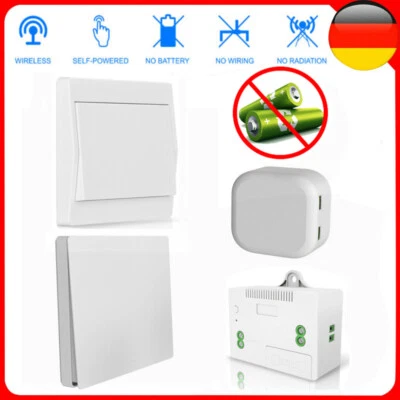 FUNK WANDSCHALTER EINBAU-SCHALTER WECHSELSCHALTER WAND-SENDER KABELLOS UNTERPUTZ - Bild 1 von 4