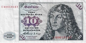 1960 Germany 10 Deutsche Mark note Pick P 19a - Picture 1 of 2