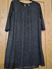 Billie And Blossom Black Sparkle Dress With Sheer 3/4 Flattering Sleeve Size 10