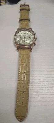 Reloj de Cuarzo Gossip Tono Oro Rosa Barril Cronógrafo Cuero Batería Nueva Nuevo Sin Etiquetas  Foto 1 de 4