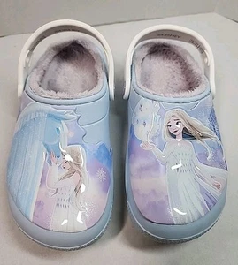 Crocs X Disney Frozen 2 II Elsa Children Kids Girls Classic Lined Clog Blue C 13 - Picture 1 of 24