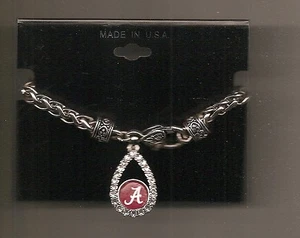 Alabama Crimson Tide Logo Crystal Bracelet Fashion Braided Toggle Bracelet New - Picture 1 of 1