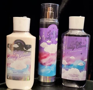 Bath & Body Works Cotton Candy Clouds LOTION MIST GEL Set Full Size AUTHENTIC - Picture 1 of 5