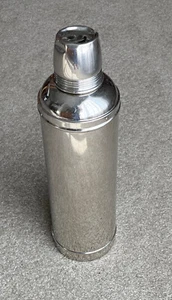 ANTIQUE THERMOS 1908 AMERICAN THERMOS CO. QUART GLASS LINED 13" SILVER FINISH - Picture 1 of 11