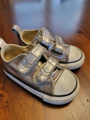 Toddler Silver Converse Shoes Size 5 - Image 1 of 4