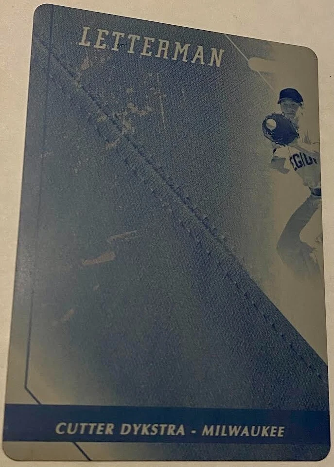 2008 Razor Letterman CUTTER DYKSTRA Rookie Cyan Printing Plate True #ed 1/1 RC - Image 1 of 1