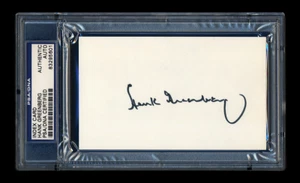 HANK GREENBERG SIGNED INDEX CARD MINT PSA/DNA SLABBED AUTOGRAPHED HOF TIGERS - Picture 1 of 1