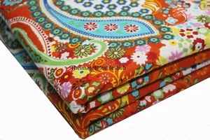 Screen Printing Handmade Dressmaking Paisley Boho Printed Fabric 2.5 Yard Indian - Picture 1 of 7