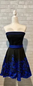 Ruby Rox Size 3 Black & Blue Floral Dress - Picture 1 of 1