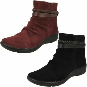 Ladies Clarks 'Cora Braid Boot' Casual Suede Leather Ankle Boots - E Fitting - Picture 1 of 21