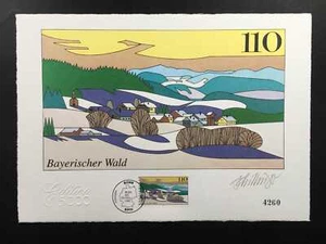GERMANY ART-EDITION 1997/5 HANDSIGN BY ARTIST!! RARE!! BAVARIAN FOREST - Picture 1 of 6