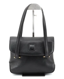 CELINE [Rank AB] Macadam Leather Hand Bag Purse Shoulder Black Authentic - Picture 1 of 15