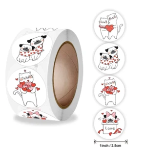 40 DOG CAT ANIMAL KIDS ENVELOPE SEALS LABELS STICKERS 1" ROUND FAST SHIPPING - Picture 1 of 1