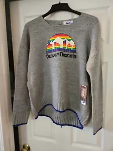 NBA DENVER NUGGETS Ladies Lace Back XL SWEATER Hardwood Classics by Milano NWT - Picture 1 of 9