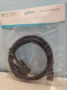 VSEVEN V7E2HDMIDVID-02-M HDMI to DVI Cable ***NEW, In Original Sealed Package*** - Picture 1 of 5