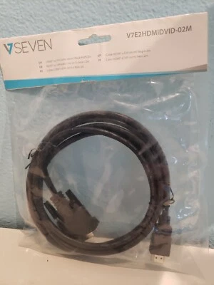 VSEVEN V7E2HDMIDVID-02-M HDMI to DVI Cable ***NEW, In Original Sealed Package*** - Image 1 of 4